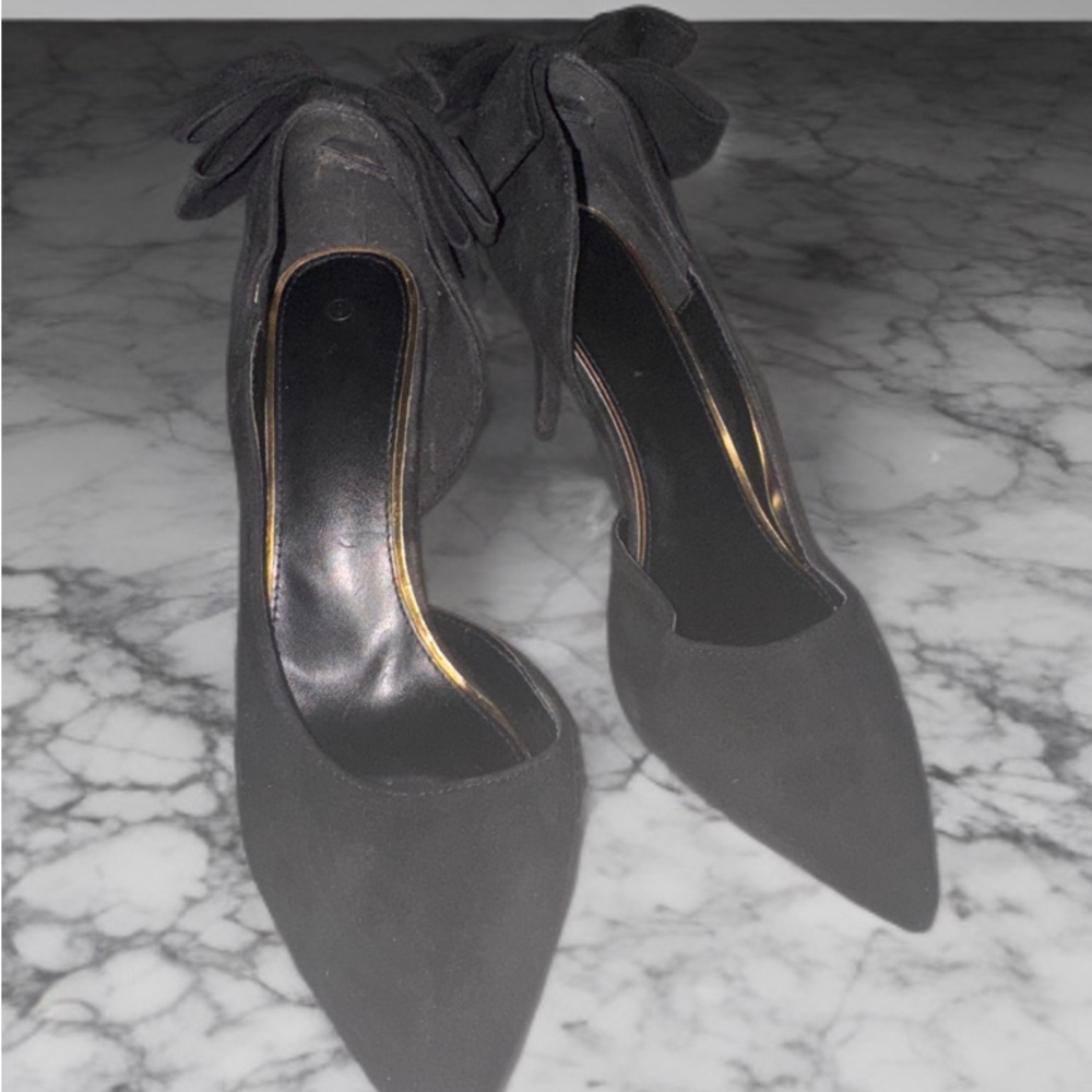 Elegant Black Bow Women's Shoes